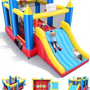 HOMDOX Inflatable Bounce House for Kids 3-12 with Slide|Blower|2 Hoops|Dart Ball|Climbing Wall|Jumping Area|Pattern for Backyard/Lawn/Party/Holiday - 1 of 4