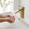 BWE Waterfall Single Hole Single Handle Bathroom Faucet in Brushed Gold - image 3 of 4