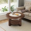UbMelt Coffee Table with Bottom Storage Shelf Modern Center Table for Living Room,Brown - 2 of 4