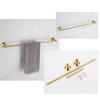 Itopfox 4 Piece Brushed Gold Bathroom Hardware Set Stainless Steel Wall Mounted 23.6 Inch Towel Bar Towel Hook Toilet Paper Holder - 2 of 4