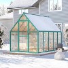 Coucheta 6x9ft Aluminum-Framed Greenhouse Collection - Polycarbonate Walk-in with Roof Vent & Lockable Door, Multiple Colors - 3 of 4