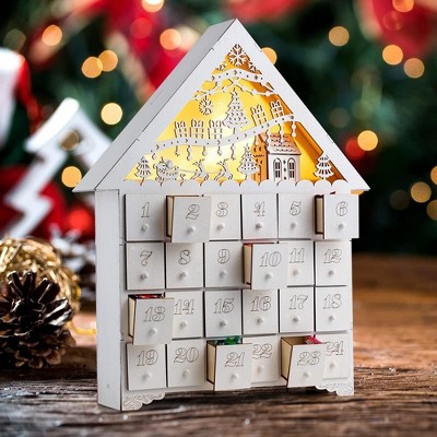 Syncfun Prelit 24 Days Countdown Christmas Advent Calendar Wooden : Target