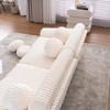 84" Corduroy Sectional Loveseat Sofa with Upholstered Design - 4 of 4