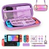 DOMETOUR Switch Case for NS Switch, 17-in-1 Bundle: Carrying Case, Game Case, Protective Case, Screen Protector & Thumb Caps (Mermaid Pink). - 2 of 4