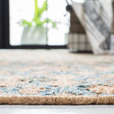 Kilim 4' x 6' Blue and Natural Wool Handmade Area Rug
