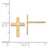 Black Bow Jewelry 13mm Textured Cross Post Earrings in 14k Yellow Gold - 4 of 4