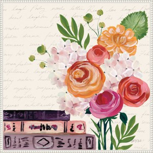 Amanti Art Books and Blooms II by Yvette St. Amant Framed Canvas Wall Art - 1 of 4