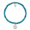 Chisel Stainless Steel Polished Hearts 4mm Blue Jade Beaded Stretch Bracelet - 2 of 3