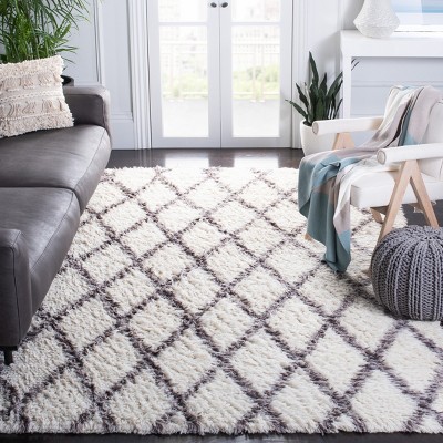 Ivory and Grey Hand-Knotted Wool 6' x 9' Area Rug