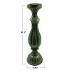 Storied Home Tall Embossed Mercury Glass Candle Holder, Green - 2 of 2