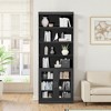 80x31x16 Wood Accent Sideboard Cabinet in Black, Storage Organizer with Adjustable Shelves and Glass Doors for Kitchen Bedroom Living/Dinning Room - 2 of 4