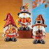 Collections Etc Hand-Painted Thanksgiving Gnome Figurines - Set of 3 2.75 X 2.75 X 5 Brown - 2 of 2