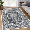 Bohemian Washable Runner Rug, Kitchen Rug, Vintage Floral Print, Non-Slip Backing, Low-Pile Polyester for Bathroom Hallway Entryway - 2 of 4