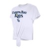 MLB Tampa Bay Rays Women's White Front Knot T-Shirt - 3 of 4