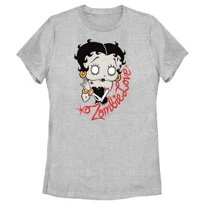Women's Betty Boop Valentine's Day Zombie Love T-Shirt - 1 of 4