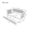 Full/Twin Size Daybed, Rattan Wood Bed Frame with Drawers/ Trundle Bed for Bedroom, Antique Walnut -ModernLuxe - 4 of 4
