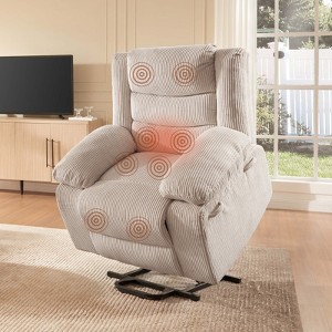 Bestier Massage Recliners for Elderly, Power Lift Recliner Chair with Heat and Vibration for Living Room,White - 1 of 4