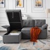 MAYEERTY 77.6" Reversible Sectional Sleeper Sofa - Pull-Out Full Size Bed, Hidden Storage, Velvet Upholstery - 4 of 4