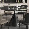 Versatile Dining Table with Marble-Pattern Stone Top & Steel Base - 4 of 4