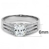 Slickblue Clear Cubic Zirconia Stainless Steel Ring with Polished Finish - Square Engagement Ring for Women, Size 5-10 - 4 of 4