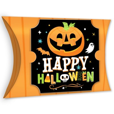 Big Dot of Happiness Jack-O'-Lantern Halloween - Favor Gift Boxes - Kids Halloween Party Large Pillow Boxes - Set of 12