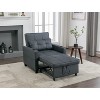 LOVMOR Single/Two Pull Out Sleeper Chair Bed, Convertible Futon Sofa Chair Bed, Sofa Couch Bed with USB Ports, Pillow, Cup Holders, Side Pockets - 3 of 4