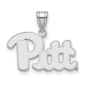 Black Bow Jewelry 10k White Gold Pittsburgh Panthers NCAA Medium Pendant - 1 of 3