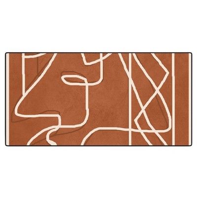 Nadja Abstract Face Sketch 4 Desk Mat - Deny Designs