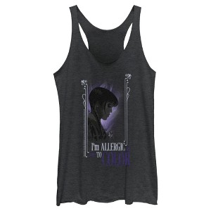 Women's Wednesday I'm Allergic to Color Racerback Tank Top - 1 of 4