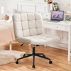NicBex 25"Wide Cross Legged Chair Linen Home Office Chair with Wheels&Adjustable Height,360° Swivel Chair for Home,Office,Vanity,Makeup&Study - 2 of 4