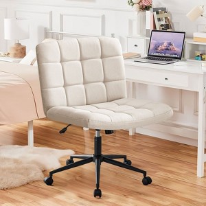Grungis Linen Swivel Office Chair with Wheels,Modern Gaming Chair with Adjustable Height and Lumbar Support,Computer Chair for Office - 1 of 4
