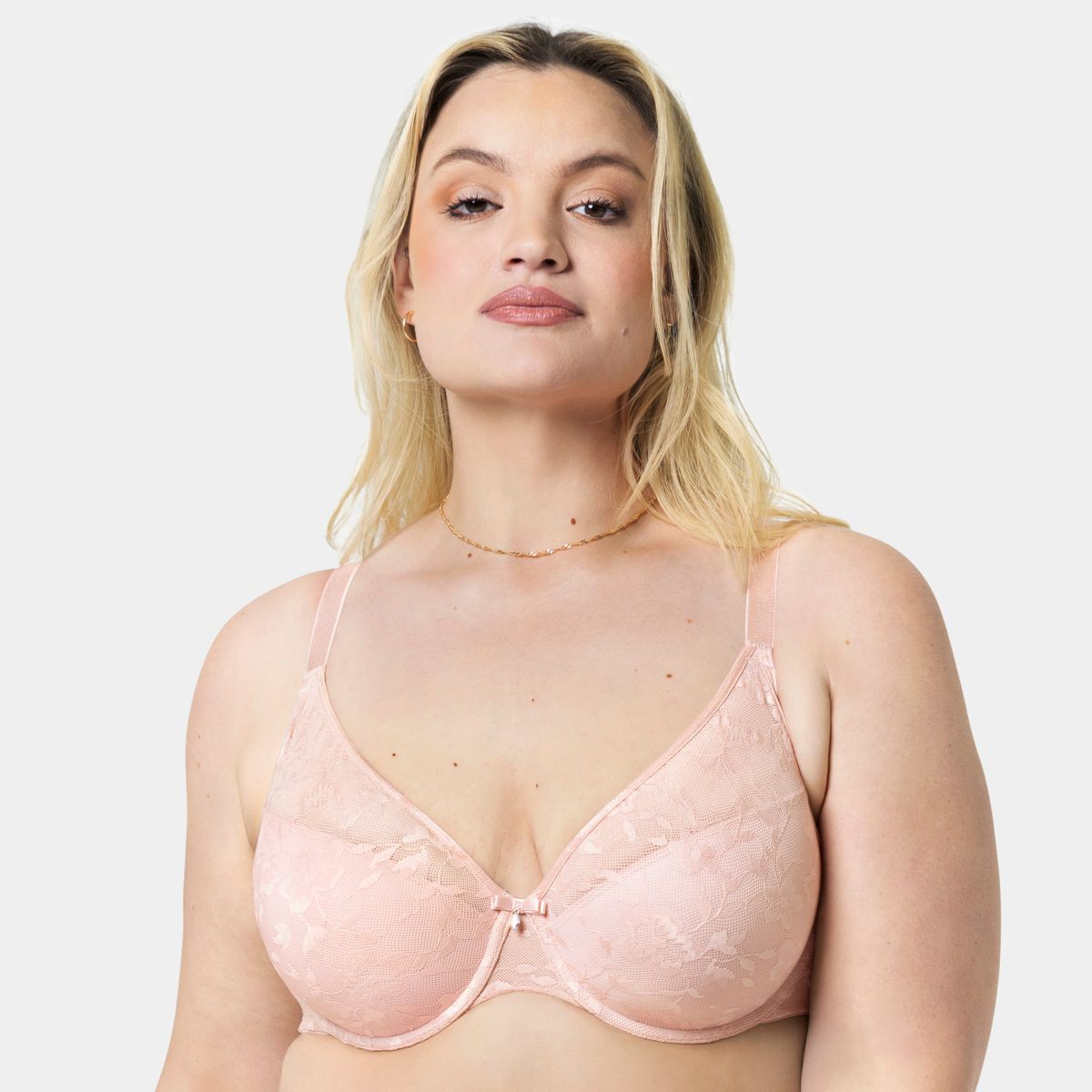 Curvy Couture No-Show Lace Plunge T-Shirt Bra - thumbnail 5