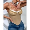 High-End Backless Fishbone Camisole Bra with See-Through Mesh and Lace Splicing - 3 of 4