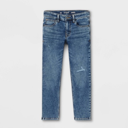 Boys' Super-stretch Slim Fit Jeans - Cat & Jack™ Medium Blue 4 : Target
