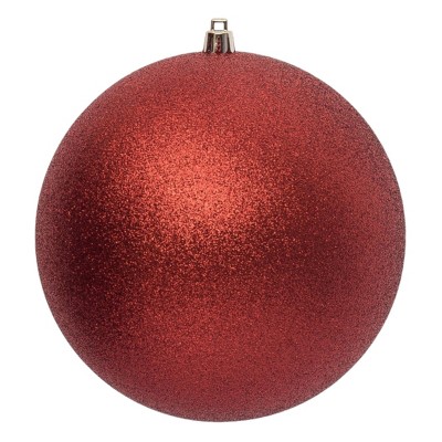 Season's Designs Christmas Tree 6" Red Glitter Shatterproof Seamless Ornament