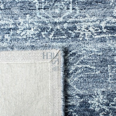 Blue Hand-Tufted Wool and Synthetic 4' x 6' Area Rug