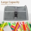Unique Bargains Mesh Style Pencil Pouch with Large Capacity for Office Supplies 1 Pc - 3 of 4