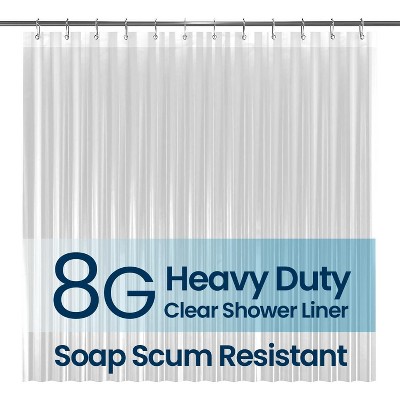LiBa Premium 8G PEVA Bathroom Shower Curtain Liner - Waterproof, Non-Toxic, Thick Plastic with Rustproof Grommets
