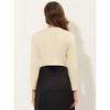 INSPIRE CHIC Women's Solid Open Front Curved Hem Stretchy Fabric Crop Bolero Shrug - 4 of 4