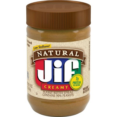 Jif Natural Low Sodium Creamy Peanut Butter - 16oz