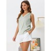 cheibear Women's V Neck Silky Satin Mesh Sleeveless Summer Basic Tank - 3 of 4
