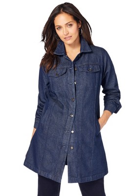 Jessica London Women's Plus Size Long Denim Jacket
