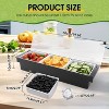 Aoibox Ice Cooled Condiment Serving Container with Lid, 3-Compartment Plastic Garnish Station for Fruit, Veggies, Salad Bar, Picnics & Parties - 3 of 4
