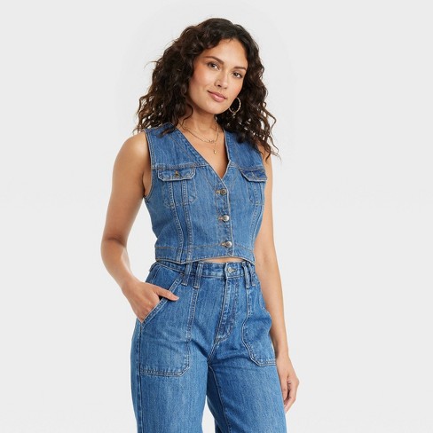 Women's Denim Vest - Universal Thread™ Blue Denim : Target