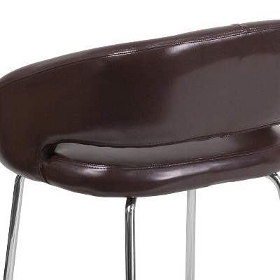 Fusion Series Contemporary Brown LeatherSoft Side Chair with Chrome Legs