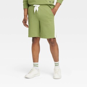 Houston White Adult 9" Contrast Trim Pull-On Shorts - Green - 1 of 3