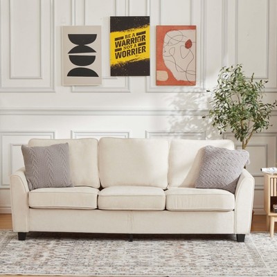 83 Inch Modern 3 Seater Sofa, Deep Seat Couch with Washable Detachable Covers, Comfy Chenille Couch, Oversized Cloud Sofa for Living Room, Apartment