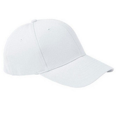 Casual Hat NU FIT Pro 6 Panel Curved Bill Fitted Sports Cap WHITE Size M - Tirrinia