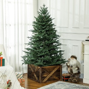 Whisen Wooden Christmas Tree Collar Box, 24" Farmhouse Christmas Tree Base Cover - 1 of 4