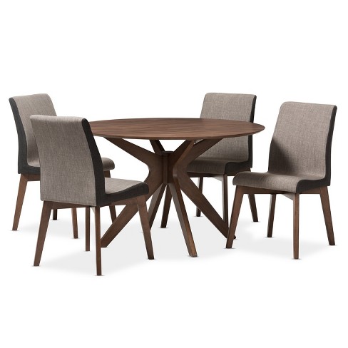 Round mid century dining set hot sale